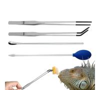 Terrarium Aquarium Tools, Rubber Tip Tweezers, Professional Reptil Supplies, Kit de Acuario con Ergonómico y Antideslizante Grip para Handling, Oro Maintaining Hábitats, 1 Set