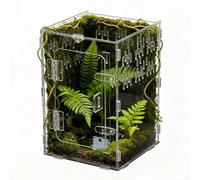 Terrarium Für Springspinnen & Reptilien - Acryl-Gehege Mit Belüftung & Kletterzone - Sichtbox Für Geckos, Einsiedlerkrebse & Kleine Schlangen, Ausbruchsicher & Stapelbar