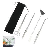 Terrarium Tools - Juego de herramientas 4 en 1 de acero inoxidable de larga duración, para recorte, mantenimiento de detalles, agua salada, oficina, hogar, hombres y mujeres