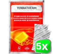 TerraTherm Calentador de Manos - Activado por Aire - para 12 Horas de Calor - 5, 10 o 30 Pares - 100% Calor Natural - calienta Manos - 5 Pares