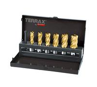 Terrax A108820T - Juego de brocas huecas (HSS-TiN, 12-22 mm, 7 piezas)
