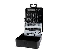 TERRAX A205210 - Juego de 19 brocas DIN 338 tipo N HSS laminadas