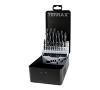 TERRAX A205211 - Juego de 25 brocas DIN 338 tipo N HSS laminadas