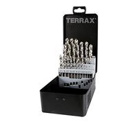 TERRAX A214215 - Juegos de 25 brocas DIN 338 tipo N HSS rectificadas
