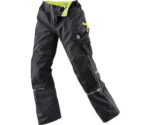Terrax Workwear Pantalones de cintura para mujer Negro/Limette 36