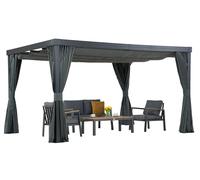 Terraza pérgola con cortinas Alicante 3x4 antracita Garden Point