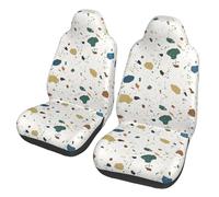 Terrazo Patrones sin Costuras Mármol Italiano clásico,Funda para Asiento de Coche Protectores para Asientos Delanteros de Coche, 2 Unidades