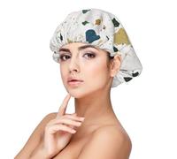 Terrazo Patrones sin costuras Mármol italiano clásico,Gorro de dormir de satén ajustable para adultos, de seda, elástico, para dormir, para mujer