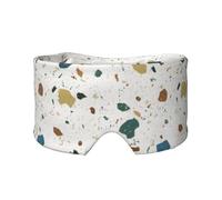 Terrazo Patrones sin costuras Mármol italiano clásico,Máscara para ojos con bloqueo de luz y protección ocular completa para dormir, orejeras y ojos.