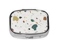 Terrazzo - Pastillero clásico de mármol italiano sin costuras, 2 compartimentos, organizador portátil