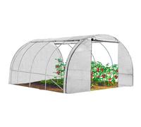 TERRE JARDIN Invernadero De Túnel Blanco 12 m² 4 Estaciones 3 x 4 m | Invernadero túnel 4 estaciones, 12 m², 3 x 4 x 2 m, estructura de acero galvanizado Ø 25 mm, lona de polietileno de 140 g/m²