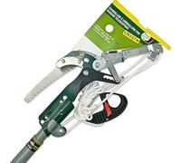 TERRE JARDIN - Podadera Telescópica de Cremallera, 120 a 240 cm - Podadera Corta Ramas, 2 en 1, Cuchilla de Corte Neto y Sierra, 34,5 x 5 cm, ø Corte 2,4 a 2,8 cm - Tijeras de Podar para Ramas