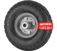 Terre Jardin - Rueda Hinchable para Carro de Jardín 16 mm - Rueda Carro Remolque de Transporte 4 Pulgadas - Eje Desplazado - Perfilada Todo Terreno