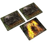 Terreno 2D - Casas Compatible con Warmachine & Hordes, Warhammer 9th Age y Otros Juegos de miniaturas y RPGs