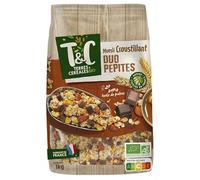 Terres et Cereales Crujientes Duo Nuggets Bio 1 kg - Delicioso sabor crujiente para un desayuno saludable y equilibrado - Producto orgánico certificado - Paquete de 3