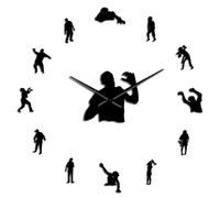 Terrible Zombies - Reloj de pared decorativo para amantes de los juegos de zombies, reloj de pared para sala de estar, casa embrujada (negro, 27 pulgadas)