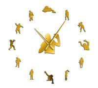 Terrible Zombies - Reloj de pared decorativo para amantes de los juegos de zombies, reloj de pared para sala de estar, casa encantada (dorado, 27 pulgadas)