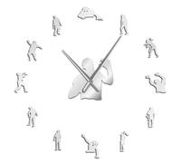 Terrible Zombies - Reloj de pared decorativo para amantes de los juegos de zombies, reloj de pared para sala de estar, casa embrujada (plateado, 27 pulgadas)