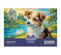 Terrier Airedale Puzzle 1000 Piezas para Pasatiempo Creativo Regalo Diversión Decoración del Rompecabezas Juguetes Desafiantes Adultos Y Niños A Partir De 12 Años 70x50cm/1000pcs