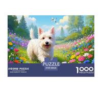 Terrier Blanco de West Highland 1000 Pieces Jigsaw Puzzles For Adults EduGatoional Games Stress Relieving Entertainment Cultivate The Spirit of Teamwork for Men, Women, Elders, Seniors 38x26cm/1