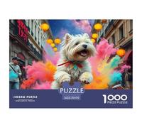 Terrier Blanco de West Highland 1000 Pièces Puzzles Pour Adultes Et Enfants À Partir De 14 ANS Sur Le Thème De Mascota Perro Qualité Supérieure Défi Jouets Loisir Détente Écologique 70x50cm/1000pcs