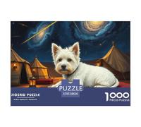 Terrier Blanco de West Highland 1000 Pièces Puzzles Pour Adultes Sur Le Thème De Mascota Perro Qualité Supérieure Défi Jouets Parfait Les Jeu Relaxant 38x26cm/1000pcs