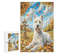 Terrier Blanco de West Highland Puzzle 1000 Piezas Rompecabezas Familiar 3D Obra De Arte Colorido para Hombres Y Mujeres A 14 Años Aliviar Estrés DIY Creativo 1000 PCS