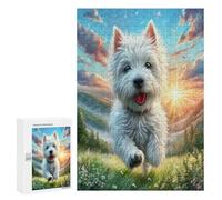 Terrier Blanco de West Highland Puzzle 300 Piezas Juguete Educativo 3D Cute Perro Pet Rompecabezas Impossible para Adultos Y Niñas A 14 Años Decoración Hogar DIY Creativo Familiar 300 PCS