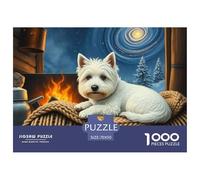 Terrier Blanco de West Highland Puzzles 1000 Pièces Pour Adultes Et Enfants Mascota Perro Premium Quality Difficile Et Stimulant Parfait Les Amateurs De Art Classique 70x50cm/1000pcs