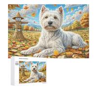 Terrier Blanco de West Highland Puzzles 1000 Piezas A Partir De 14 Años Linda Mascota Desafío Desafiante Rompecabezas para Mujeres Y Hombres 3D Decoración Hogar DIY Moderno 1000 PCS