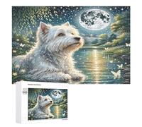 Terrier Blanco de West Highland Puzzles 1000 Piezas Estrés Aliviar Rompecabezas Circular para Adultos Y Niños A 12 Años 3D Maquetas Construir DIY Moderno Juguete 1000 PCS