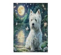 Terrier Blanco de West Highland Puzzles 300 Piezas Decorativo Hogar Animales Lindos Mascotas Obra De Arte Rompecabezas Familiar para Adultos Desafío Intelectual DIY Creativo 300 PCS