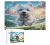 Terrier Blanco de West Highland Puzzles 300 Piezas Hogar Decoración 3D Cute Perro Pet Obra De Arte Rompecabezas para Adultos A 14 Años DIY Creativo Aliviar Estrés Familiar 300 PCS