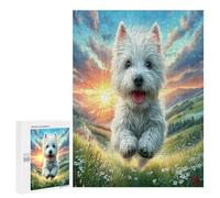 Terrier Blanco de West Highland Puzzles 500 Piezas Familiar 3D Cute Perro Pet Entretenimiento Creativo DIY Moderno para Familia Desafío Impossible Decoración Hogar Estera Portátil 500 PCS