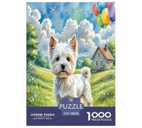 Terrier Blanco de West Highland Rompecabezas Imposible,desafío para Adultos Juego EduGatoivo 1000 Piezas Obra De Arte De Juego De para Adultos, Regalos A Partir De 14 Años 38x26cm/1000pcs