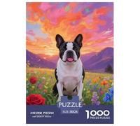 Terrier de Boston 1000 Piezas Rompecabezas Mascotas Lindas Rompecabezas Familiar A Partir De 14 Años Rompecabezas Imposible para Adultos 38x26cm/1000pcs