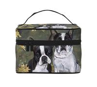 Terrier de Boston, Bolsa de Maquillaje Bolsa de cosméticos Bolsa de Aseo de Viaje portátil Estuche para lápices