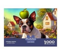 Terrier de Boston Puzzle para Adultos Un Imposible Rompecabezas De Alta Definición - El Regalo Original Y Sorprendente para Esta Navidad, Recomendado Desde 14 Años 70x50cm/1000pcs