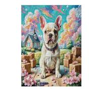 Terrier de Boston Puzzles 500 Piezas Aliviar Estrés Familiar Premium Animales Salvajes Perros Rompecabezas para Adultos Desafío Intelectual 3D DIY Creativo Decorativo 500 PCS
