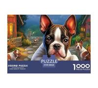 Terrier de Boston Rompecabezas para Adultos Un Desafío Lleno De Color Y Detalle Triunfa Entre Hombres Y Mujeres A Partir De 14 Años 38x26cm/1000pcs