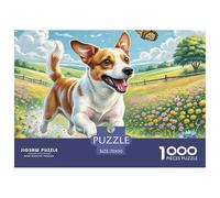 Terrier de Lince de Pelo Liso Puzzle 1000 Piezas Rompecabezas DIY Mascotas Lindas Juego Familiar Regalo para Toda La Familia Juguete Colorido para Niños De 8 A 12 Años70x50cm/1000pcs