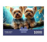 Terrier de Yorkshire 1000 Piezas Pet Dog Puzle para Adultos Rompecabezas Imposible Y Niños Mayores De 12 Años Entretenimiento Creativo Regalos para Familiares Y Amigos Pasatiempo Creativo, D