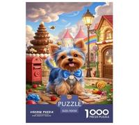 Terrier de Yorkshire Puppy Puzzle 1000 piezas Educa Juguete de Madera Juego de Inteligencia Decoración Interior Juego Educativo Desafío Juguete Adultos Y Niños De 14 Años 70x50cm/1000pcs