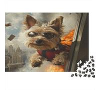Terrier de Yorkshire Puzzle Imposible,desafío for Adults Llamas de la Ciudad Entretenimiento Creativo 1000 Piezas Obra De Arte De Juego De para Adultos Y Niños Mayores De 12 Años 1000pcs (75x50cm)