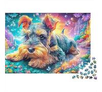 Terrier en Colorida Escena de Cuentos de Hadas Puzzle De 1000 Piezas Perro Lindo Noches De Puzzle En Familia, Adultos Y Niños 38x26cm/1000pcs