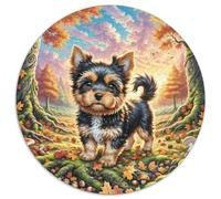 Terrier escocés 1000p Rompecabezas Redondo Adultos-Niños Los animaless Haustiers Cute Circular Puzzle Niños: Decoración Hogar Juegos Edugatoivos TaHaustiere Portátil 1000pcs (67.5x67.5cm)