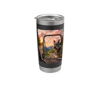 Terrier escocés en espejo retrovisor Dog Lover Vaso térmico de acero inoxidable de doble pared