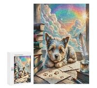 Terrier escocés Puzzle 1000 Piezas Construir 3D Maquetas Linda Mascota Animals Rompecabezas Educativo para Niños A 12 Años Adultos DIY Creativo Aliviar Estrés Decoración 300 PCS