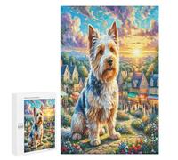 Terrier escocés Puzzle 1000 Piezas Obra De Arte Moderna Linda Mascota Animals Rompecabezas 3D para Adultos Y Niñas A 14 Años DIY Creativo Aliviar Estrés Estera Portátil 1000 PCS