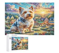 Terrier escocés Puzzle 1000 Piezas Obra De Arte Moderna Linda Mascota Animals Rompecabezas 3D para Adultos Y Niñas A 14 Años DIY Creativo Aliviar Estrés Estera Portátil 1000 PCS